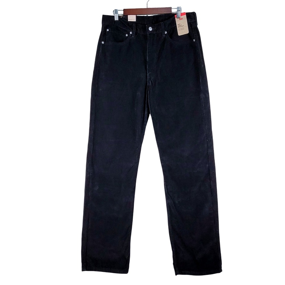 Levi's 565 Corduroy Pants Men's Size 34x36 Black Loose Straight Relaxed NEW